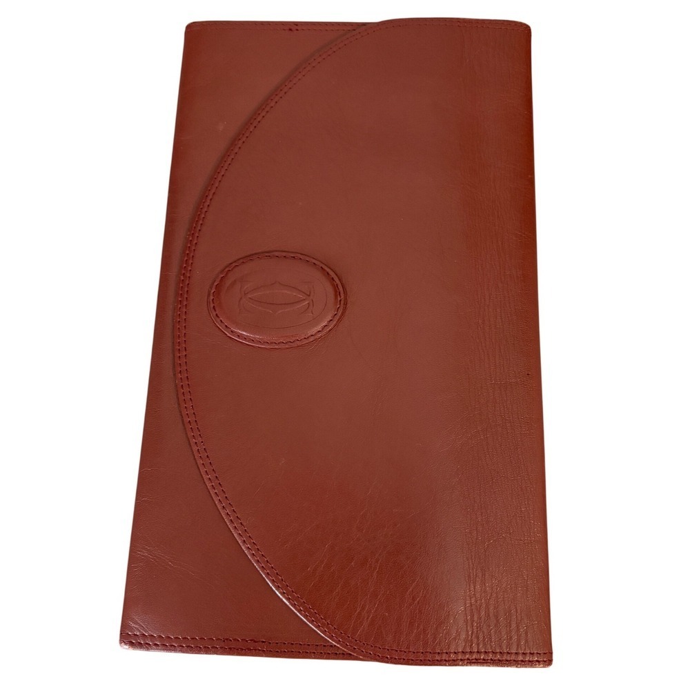 Cartier Bordeaux Leather Clutch Wallet Burgundy Vintage with Certificate - Picture 9 of 15